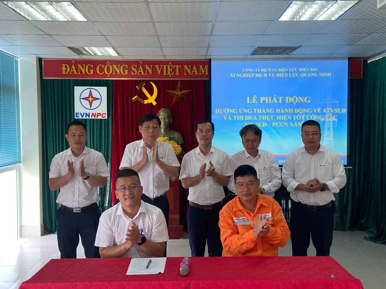  Xí nghiệp Dịch vụ Điện lực Quảng Ninh hưởng ứng “Tháng hành động về An toàn, vệ sinh lao động” năm 2024